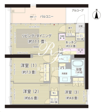 ガーデニエール砧ウエスト 725 間取り図