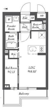 ブランシエスタ用賀 407 間取り図