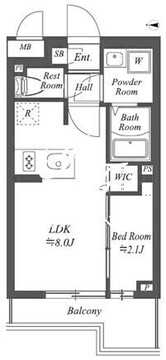 ブランシエスタ用賀 406 間取り図