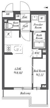 ブランシエスタ用賀 408 間取り図