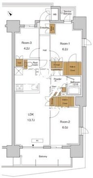 ＲＪＲプレシア東十条ガーデン 1012 間取り図