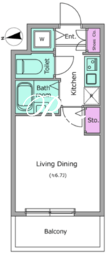グレイスコート目黒不動前 408 間取り図