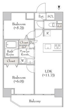 ルミークアン北上野 1101 間取り図