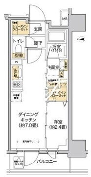リビオメゾン西麻布 402 間取り図