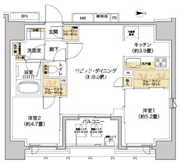 リビオメゾン西麻布 306 間取り図