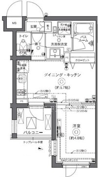 ズーム中野坂上 214 間取り図