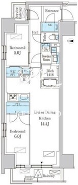 パークアクシス品川天王洲アイル 501 間取り図