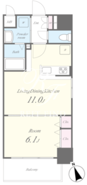 ランエージ新御徒町 1103 間取り図