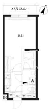 プレミアムキューブ三宿 402 間取り図