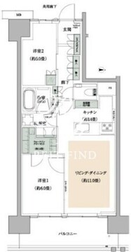 ザ・パークハウス亀戸九丁目 405 間取り図
