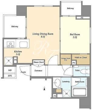ミリアレジデンス中野坂上 203 間取り図