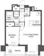 コンフォリア芝浦MOKU 502 間取り図
