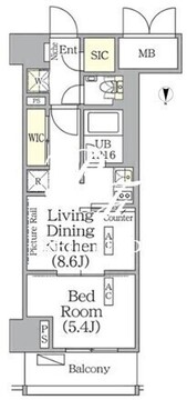 ザ・パークハビオ神楽坂レジデンスサウス 419 間取り図