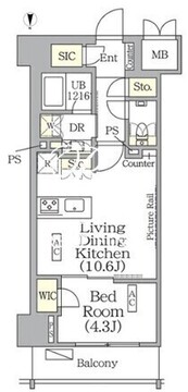 ザ・パークハビオ神楽坂レジデンスサウス 423 間取り図