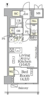 ザ・パークハビオ神楽坂レジデンスサウス 623 間取り図