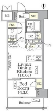 ザ・パークハビオ神楽坂レジデンスサウス 624 間取り図