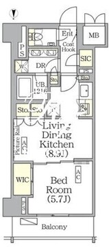 ザ・パークハビオ神楽坂レジデンスサウス 625 間取り図