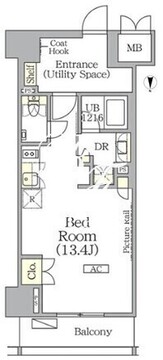ザ・パークハビオ神楽坂レジデンスサウス 817 間取り図