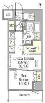 ザ・パークハビオ神楽坂レジデンスサウス 826 間取り図