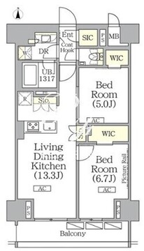 ザ・パークハビオ神楽坂レジデンスサウス 1006 間取り図
