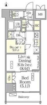 ザ・パークハビオ神楽坂レジデンスサウス 1007 間取り図