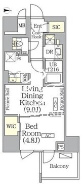 ザ・パークハビオ神楽坂レジデンスサウス 1014 間取り図