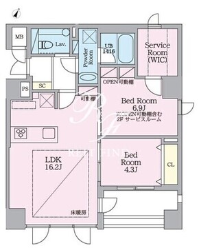 セレーネ御殿山 301 間取り図