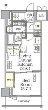 ザ・パークハビオ神楽坂レジデンスサウス 1025 間取り図