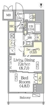 ザ・パークハビオ神楽坂レジデンスサウス 1026 間取り図