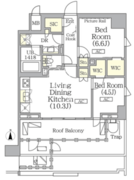 ザ・パークハビオ神楽坂レジデンスサウス 1027 間取り図