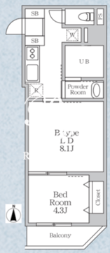 ラヴィエール錦糸公園 801 間取り図
