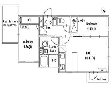 グランパセオ池尻大橋 301 間取り図