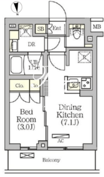アークマーク南品川 208 間取り図