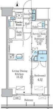 パークアクシス新宿百人町 210 間取り図