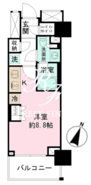 パークリュクス日本橋大伝馬町 4階25.42㎡ 間取り図