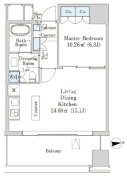セントラルパークタワー・ラ・トゥール新宿 1225 間取り図
