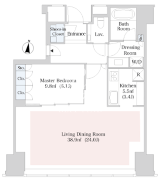 セントラルパークタワー・ラ・トゥール新宿 2811 間取り図