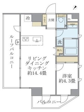 ルネサンス赤坂プレミアムコート 1301 間取り図