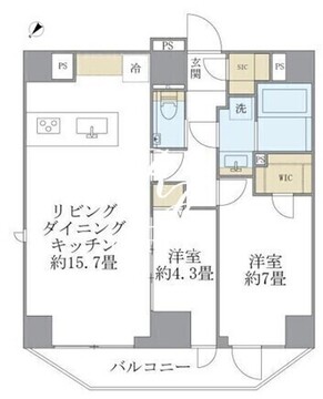 ルネサンス赤坂プレミアムコート 801 間取り図