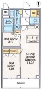 クレストコート池上六丁目 404 間取り図