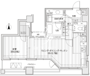 ドゥーエ銀座イースト1 1002 間取り図