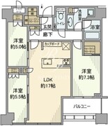 白金ザ・スカイ E-41階81.22㎡ 間取り図