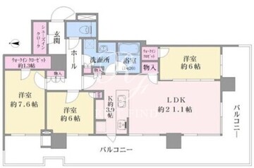 晴海フラッグ PARK-T-2704 間取り図
