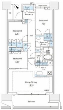 晴海フラッグ PARK-F-811 間取り図
