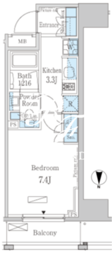 パークアクシス錦糸町レジデンス 1402 間取り図