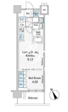 プレノ清澄庭園 814 間取り図