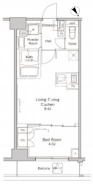 プラウドフラット渋谷富ヶ谷 203 間取り図