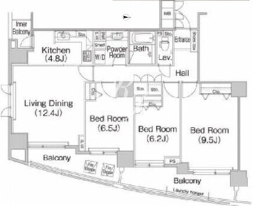 ミレニアムガーデンコート 406 間取り図