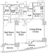 ミレニアムガーデンコート 1103 間取り図