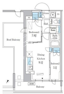 パークアクシス品川南大井パークフロント 624 間取り図